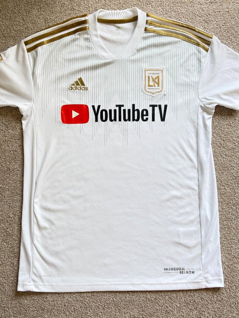 LAFC 2018 Inaugural Season Adidas Home Jersey White Gold M